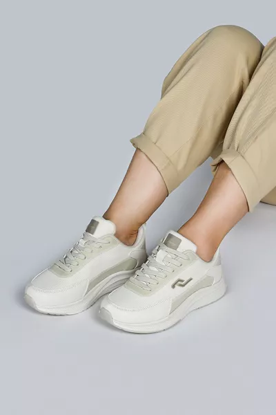  Beige Baskets Femme Casual Sneakers