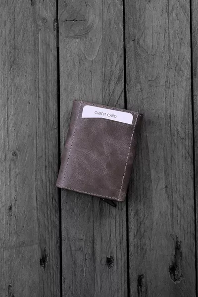 الرجال رمادي بطاقة حامل آلية Rfid المحمية جلد طبيعي هدية مربع المحفظة | بيسكول