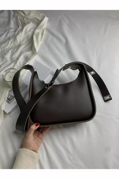 Women's Bitter Coffee Soft Leather Hand Arm And Shoulder Bag