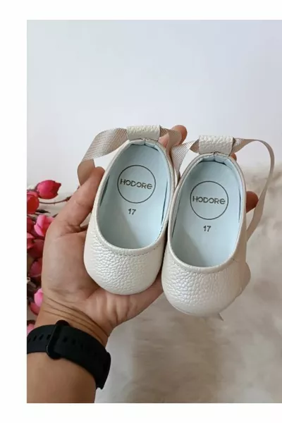 Fiore Baby Ballerinas aus echtem Leder Loafer Creme