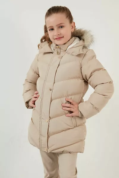 فو الفراء مقنعين معطف البخاخ الفتيات معطف 