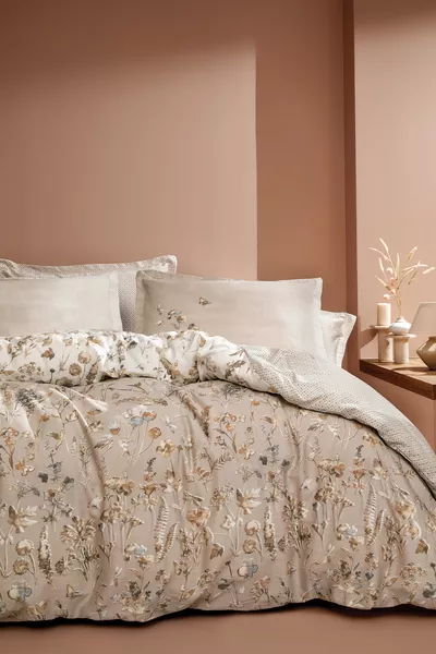 Katrina Double Satin Duvet Cover Set - Beige
