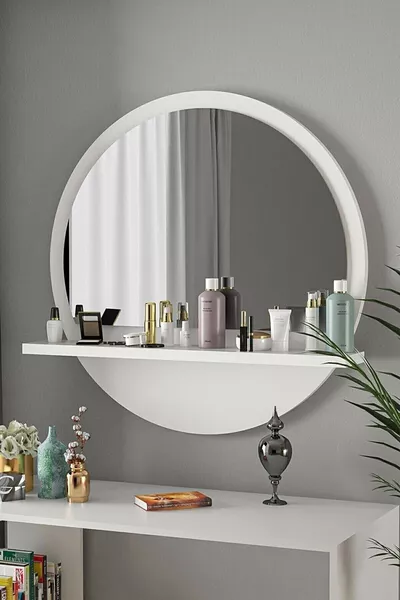 Round Shelf cm Hallway Sideboard Console Wall Living Room Bathroom Office Children's Bedroom Shelving Mirror