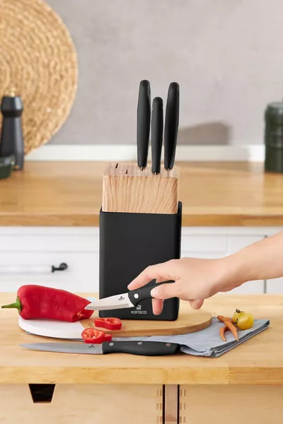 Mastercut Black 6-Piece Knife Set with Stand