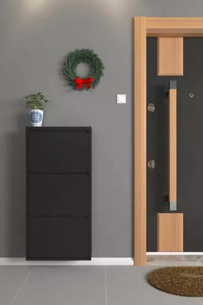 Scarpiera metallica tripla nera