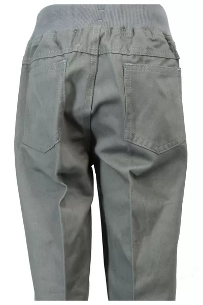 Gray Elastic Waist (ribbed) Children's Pants (school Pants)