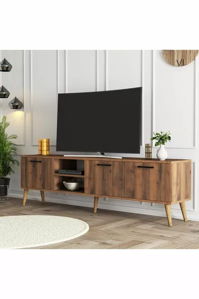 Exxen Cm (CON GAMBE IN LEGNO) Mobile TV Colore Rattan