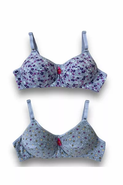 صدرية مبطنة بإسفنج بدون دعامة بنقوش ملونة مزدوجة