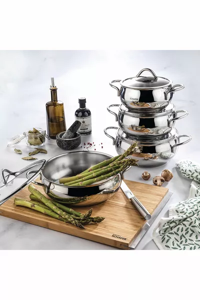 Cookhaus Steel Cookware Set 8 Pieces - Inox