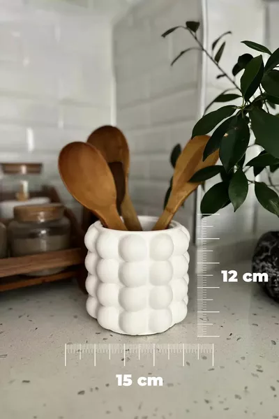 Органайзер за правоъгълни лъжици за плот Bubble, бял