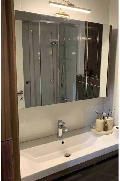 Cm Gouden Kast Geel Licht Niet Op Batterijen Elektrisch Badkamer Spiegel Schilderij Verlichting Fluit Zwaan LED Wandlamp