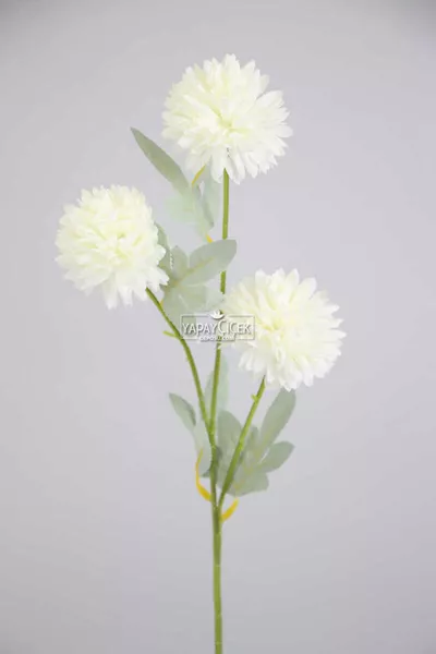 Изкуствени цветя 3 броя топ карамфил, бял