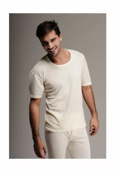 Sous-pull à manches courtes en laine