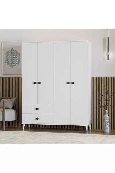 دولاب أوبال بأربعة أبواب ودرجين