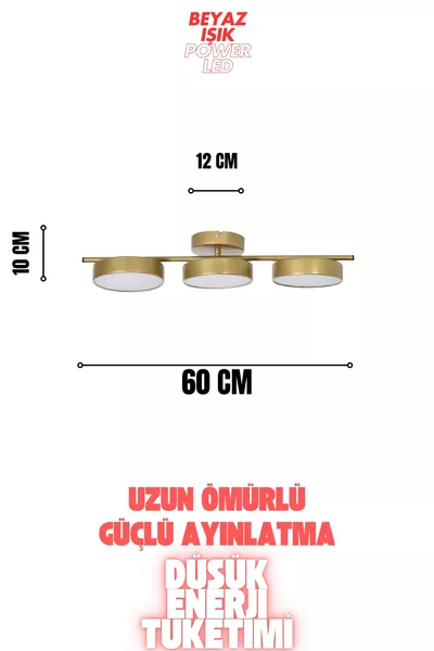ثريو حديث لغرفة المعيشة وغرفة النوم وغرفة الملابس والمطبخ باللون الأبيض مع إضاءة LED ولون قديم