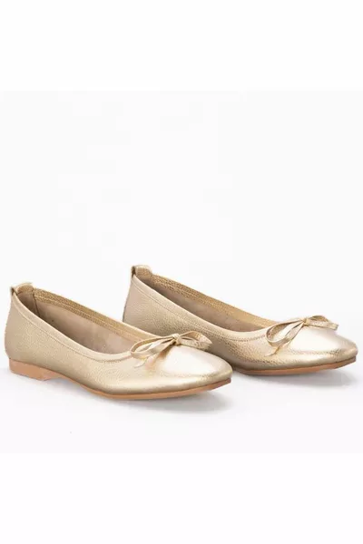 أسونتا جلد طبيعي نسائي باليه مسطح 