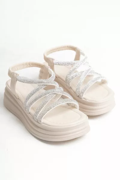 Дамски сандали с гъвкава каишка с висока каишка