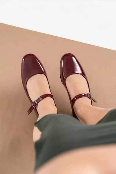 Holly Burgundy Patent Leather Ballet Flats