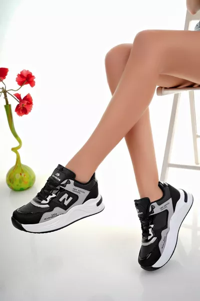 Sneakers met gewatteerde hak voor dames