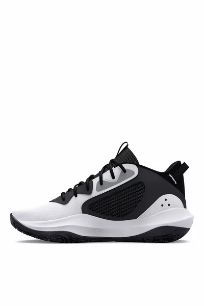 Scarpe da basket per ragazzi in bianco e nero  UA GS Lockdown 6