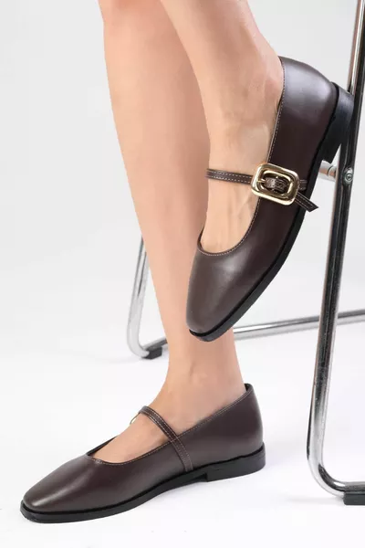 Camille Brown Странична катарама Дамски балетни балетки