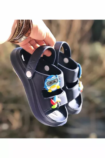 Luce antiscivolo Suola sommergibile pesce figurato di lusso bambini sandali pantofole piscina marina pantofole