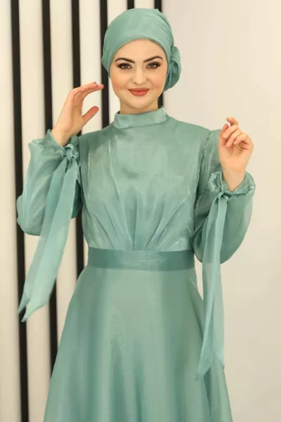 Azade فستان سهرة بالنعناع - تصميم - 