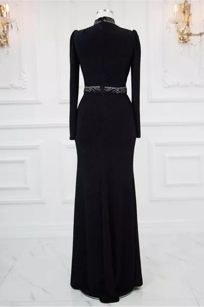 ROBE DE SOIRÉE BRODÉE PIERRE NOIRE FEMME T 