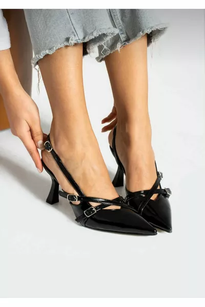 Women's Black Patent Leather Heels