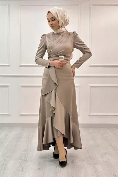 B.life Frfrl Атласное вечернее платье Камень