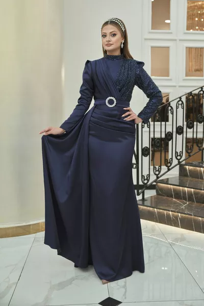 Zijden Hijab Avondjurken