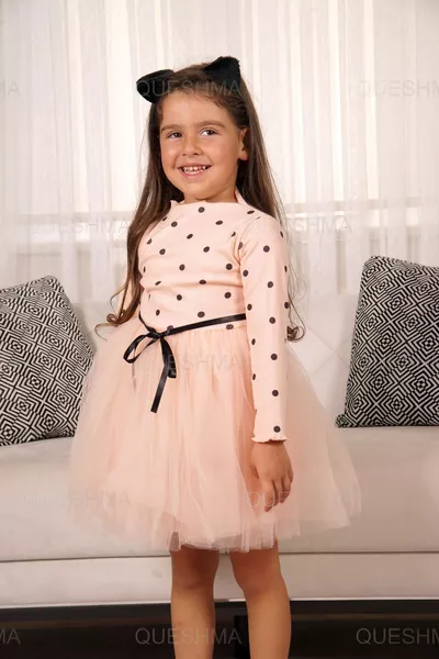 طفلة أطفال الأميرة رقيق توتو اللباس البولكا دوت كم طويل بسط ليكرا سمك السلمون