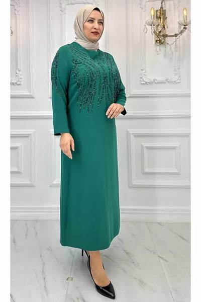Кансел хиджаб вечерна рокля изумруд