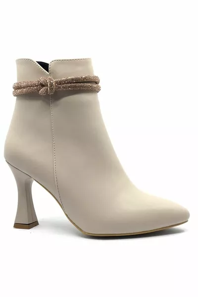 Feles Knot Stone Детайлни бокал Пета Дамски ботуши BEIGE