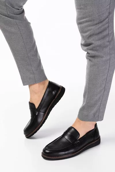 Leather Laceless 2 Color Loafer Men's Leather Shoes