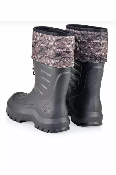 Men's Black Waterproof Fisherman Biker Courier Hunter Rain Snow Boots With Thermal Socks