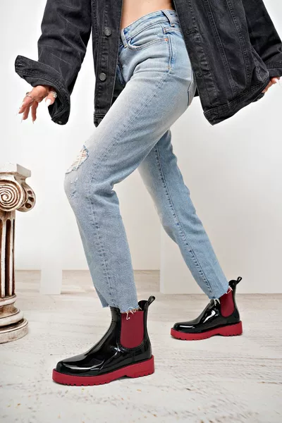 رذاذ قوة للماء مطاط عدم الانزلاق خفيفة الوزن وحيد المرأة أحذية المطر