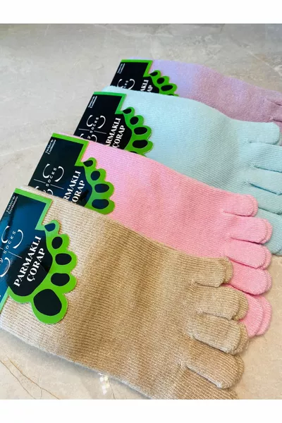 جوارب مجموعة موحدة للجنسين بأربعة قطع مع أصابع من البامبو ومانع للفطريات ومعطرة