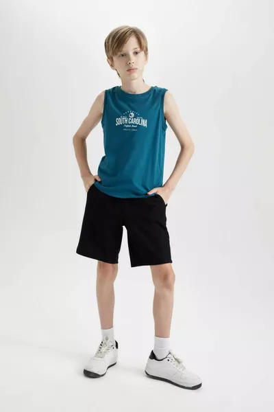 Boys' Bike Neck Printed Tank Top HS