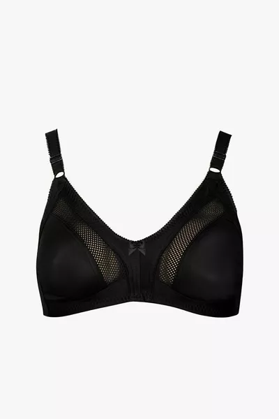 صدرية نسائية سوداء شبكية مدعمة