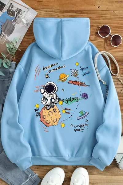Oversize-Sweatshirt mit Galaxy-Aufdruck