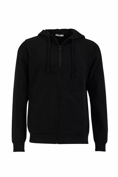 Мужская черная толстовка с капюшоном и молнией Danika
