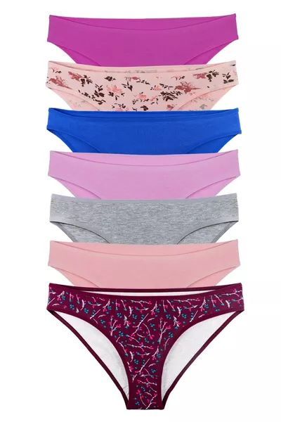 Женские трусы слип 7 шт. разноцветные - 