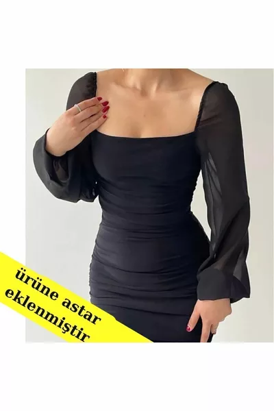 الأميرة الأكمام رومانسية أسود قلم رصاص اللباس