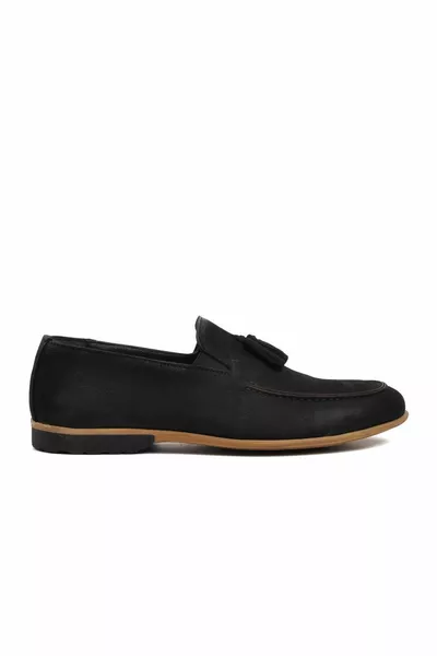 Schwarze Nubuk-Inside-Out-Herren-Loafer-Schuhe aus echtem Leder