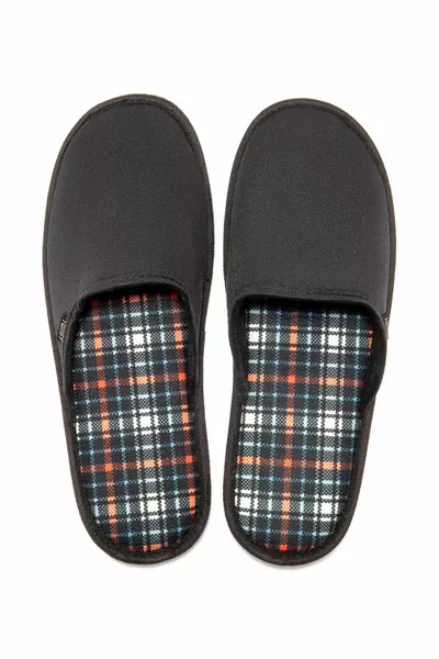 شباشب منزل منقوشة للرجال برتقالي / أزرق /