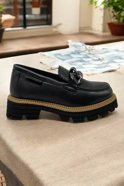  جلد طبيعي أسود نسائي كاجوال أحذية كاجوال
