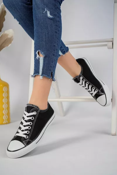 Sneakers corte nere in lino