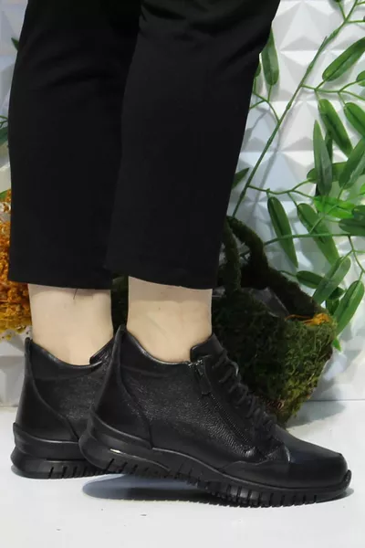  Черный 5-точечный Удобный Гибкий Оригинальный Оригинальный Продукт Натуральная Кожа Женские Сапоги