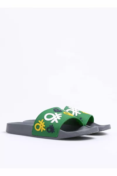 رمادي - أخضر شباشب رجالية 